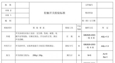 輕觸開關簧片檢驗流程怎么寫